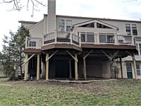 <b>Trex Select Saddle Decing with Tan Washington VInyl Railing with Black Aluminum Balusters and matching Trex Select Saddle Fascia Wrap in Bowie MD</b>